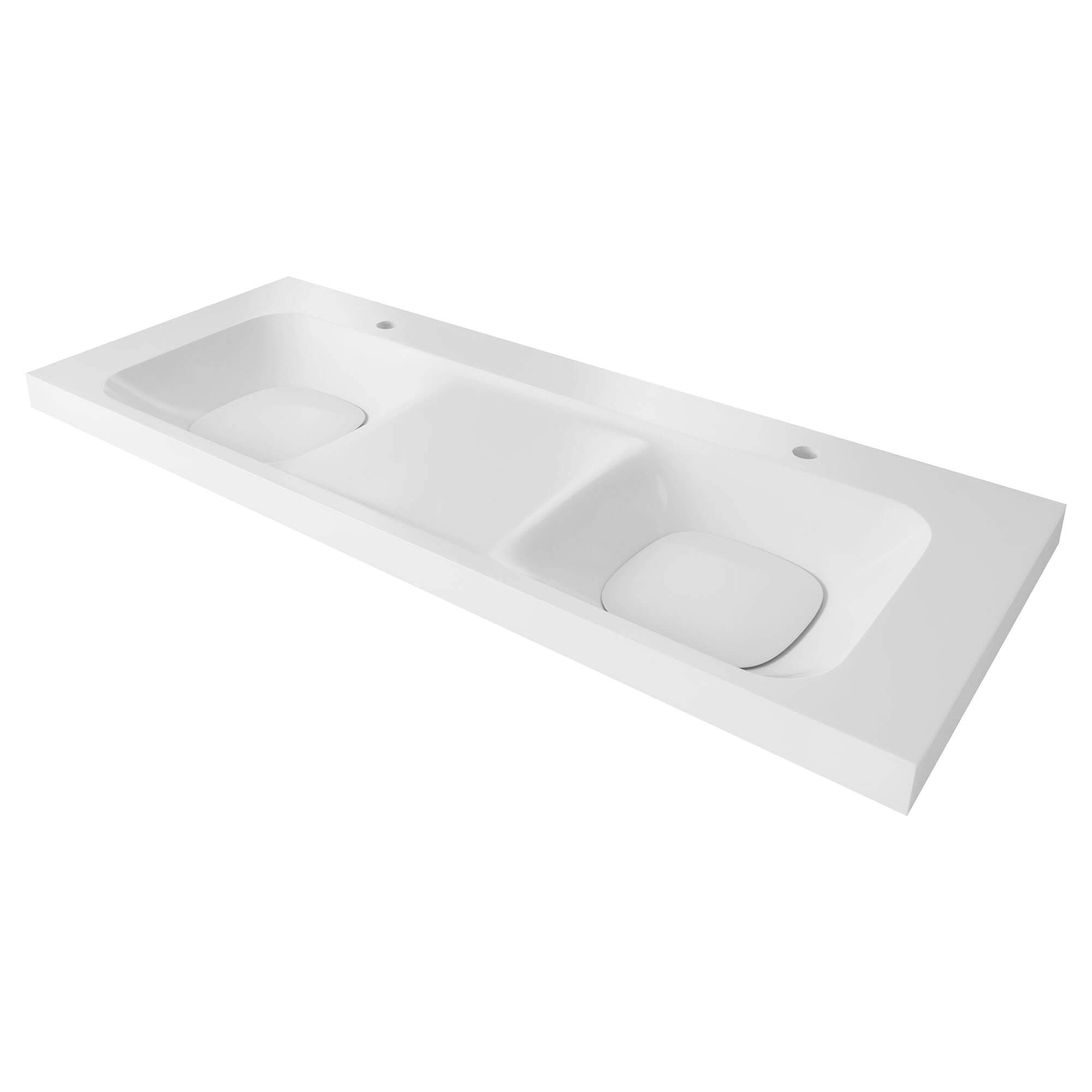DXV MODULUS 55-INCH DOUBLE BATHROOM SINK - TWO SINGLE-HOLES